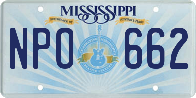 MS license plate NPO662