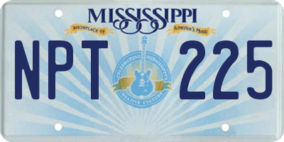 MS license plate NPT225