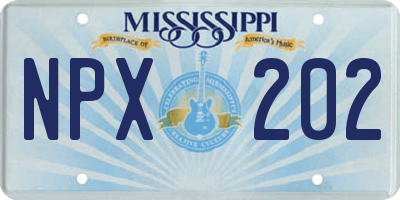 MS license plate NPX202