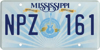 MS license plate NPZ161