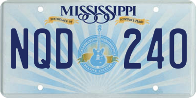 MS license plate NQD240