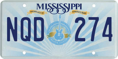MS license plate NQD274