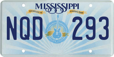 MS license plate NQD293