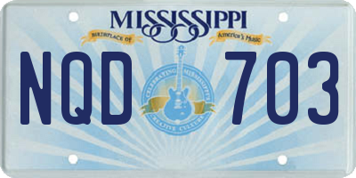 MS license plate NQD703