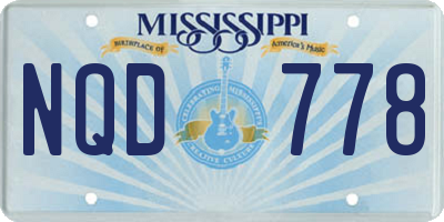 MS license plate NQD778