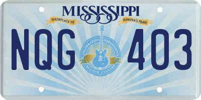 MS license plate NQG403