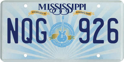 MS license plate NQG926