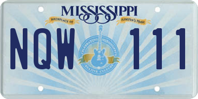 MS license plate NQW111