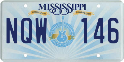 MS license plate NQW146