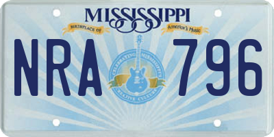 MS license plate NRA796