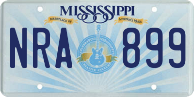 MS license plate NRA899