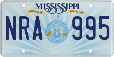 MS license plate NRA995