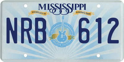 MS license plate NRB612
