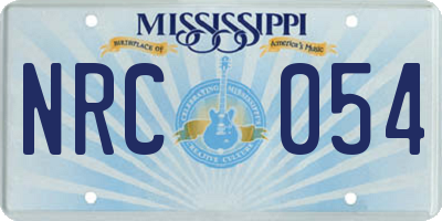 MS license plate NRC054