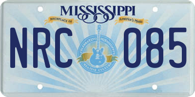 MS license plate NRC085