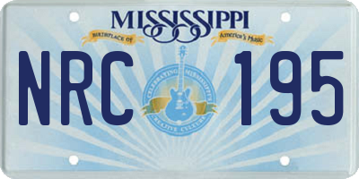 MS license plate NRC195