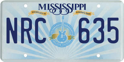 MS license plate NRC635