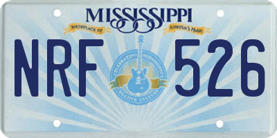 MS license plate NRF526