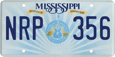 MS license plate NRP356