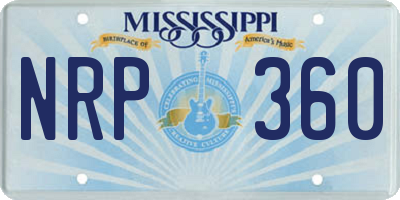MS license plate NRP360