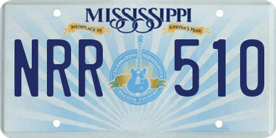 MS license plate NRR510