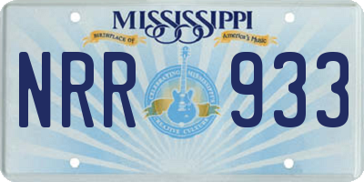MS license plate NRR933