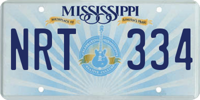 MS license plate NRT334