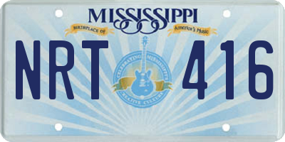 MS license plate NRT416