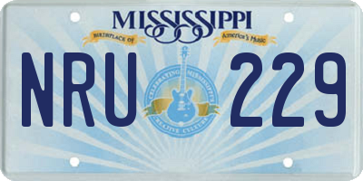 MS license plate NRU229