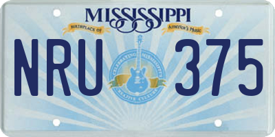 MS license plate NRU375