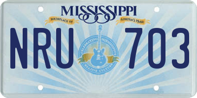 MS license plate NRU703