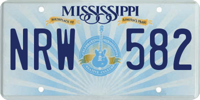 MS license plate NRW582