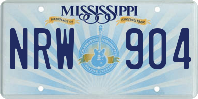 MS license plate NRW904