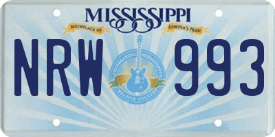 MS license plate NRW993