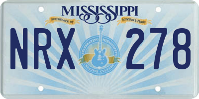 MS license plate NRX278
