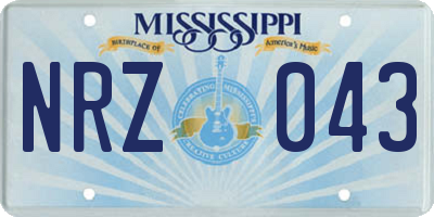 MS license plate NRZ043