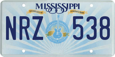 MS license plate NRZ538