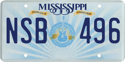 MS license plate NSB496