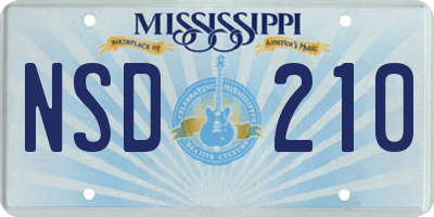 MS license plate NSD210