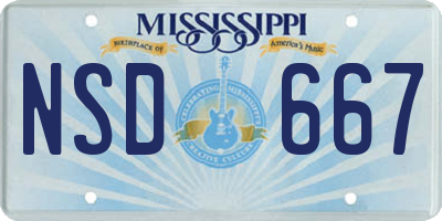 MS license plate NSD667