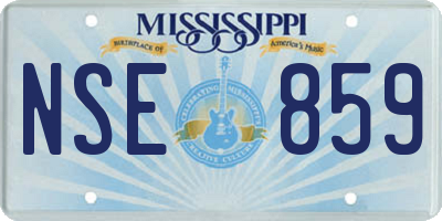 MS license plate NSE859