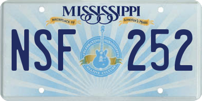 MS license plate NSF252