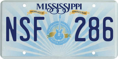 MS license plate NSF286