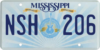 MS license plate NSH206