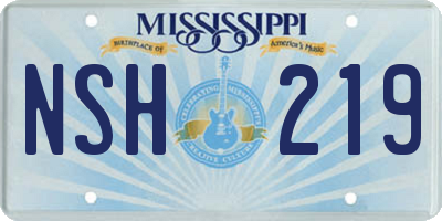 MS license plate NSH219