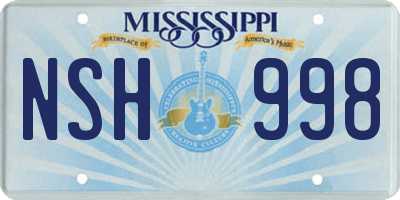 MS license plate NSH998