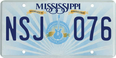 MS license plate NSJ076