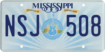 MS license plate NSJ508