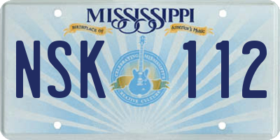 MS license plate NSK112