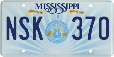 MS license plate NSK370